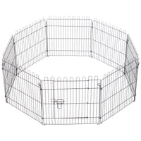 Pawhut 30inch 8-panel Octagon Pet Exercise Playpen Crate Foldable Dog Cage Pen Puppy Kennel, Black