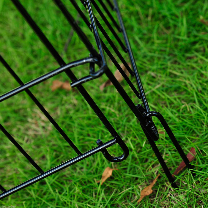 Pawhut 30inch 8-panel Octagon Pet Exercise Playpen Crate Foldable Dog Cage Pen Puppy Kennel, Black