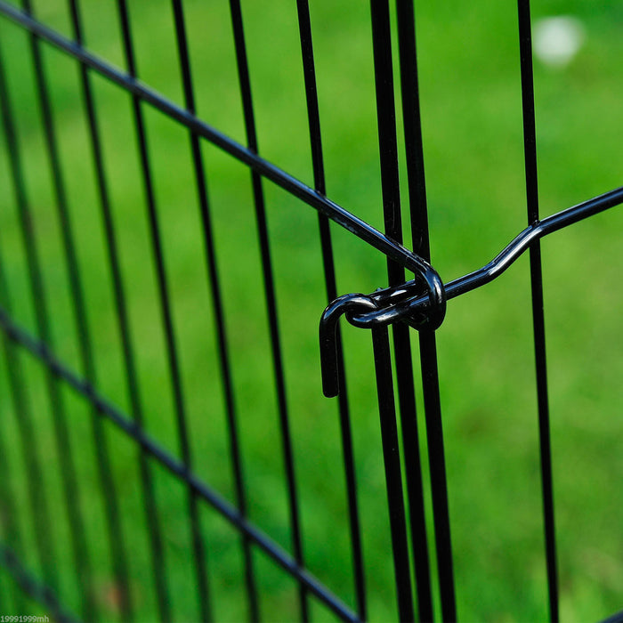 Pawhut 30inch 8-panel Octagon Pet Exercise Playpen Crate Foldable Dog Cage Pen Puppy Kennel, Black