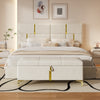 Nicole 2 Piece Bedroom Set With Upholstered Platform Bed And Ottoman Bench,queen Size,beige Queen Bed