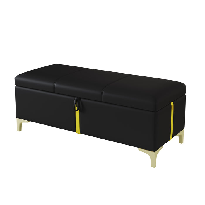 Nicole 2 Piece Bedroom Set With Upholstered Platform Bed And Ottoman Bench,queen Size,black Queen Bed