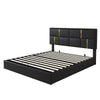Joyce Upholstered Platform Bed With Hydraulic Storage And Velvet Frame,queen Size,black Queen Bed