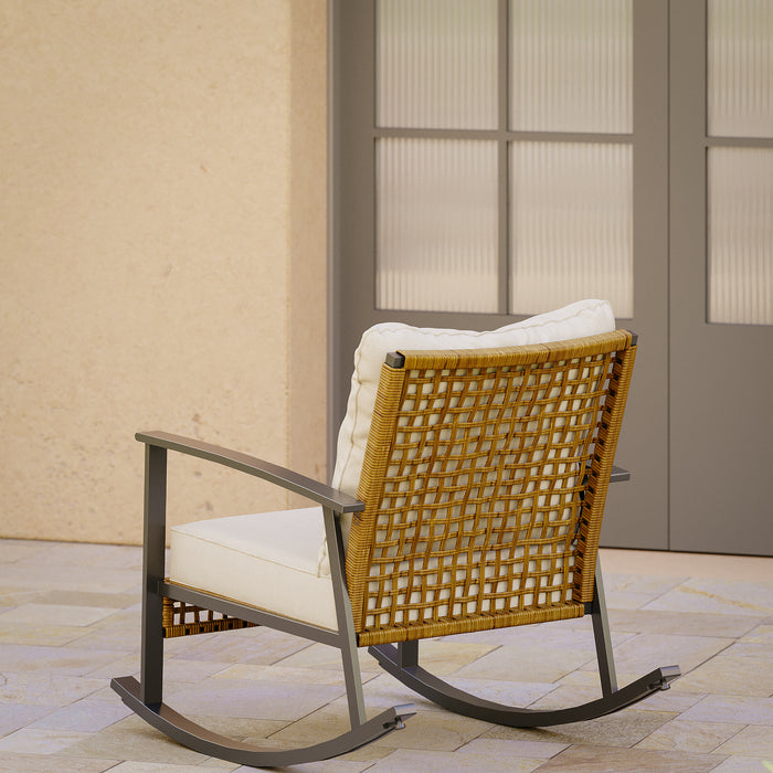 Lausaint 3 Piece Patio Conversation Set Beige Patio Seat