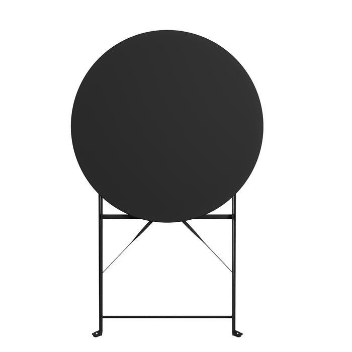 Lausaint Bistro Folding Three-Piece Set Black Patio Seating Package