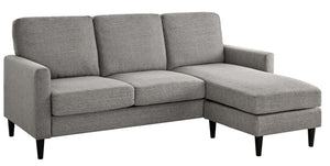 DHP Kaci Reversible Contemporary Fabric Sectional - Grey