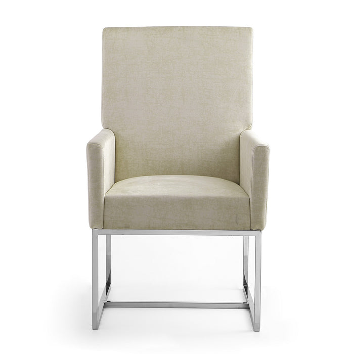 Manhattan Comfort Element Velvet Armless Dining Chair - Champagne