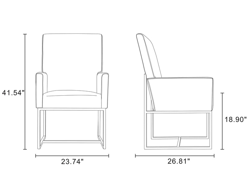 Manhattan Comfort Element Velvet Dining Chair - Grey