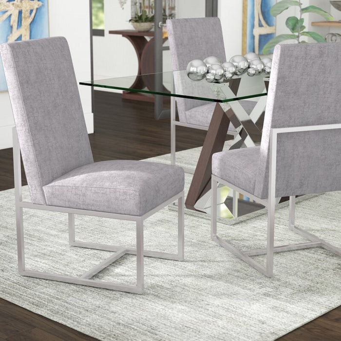 Manhattan Comfort Element Velvet Dining Chair - Champagne