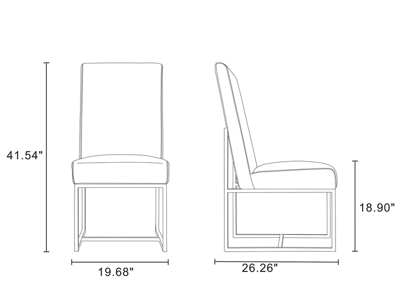 Manhattan Comfort Element Velvet Dining Chair - Steel