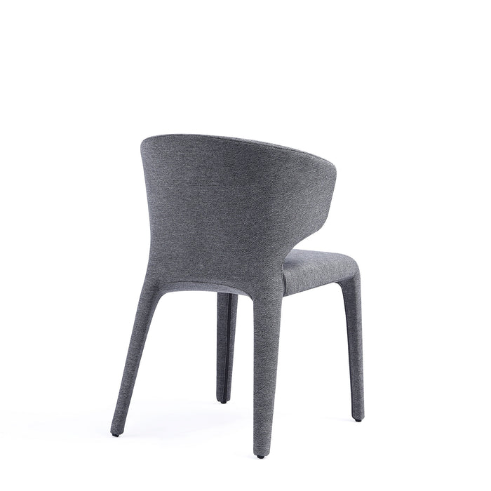 Manhattan Comfort Set of 2 Conrad Modern Woven Tweed Dining Chair - Grey