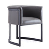 Manhattan Comfort Corso Leatherette Dining Chair with Metal Frame - Grey