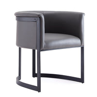 Manhattan Comfort Corso Leatherette Dining Chair with Metal Frame - Grey