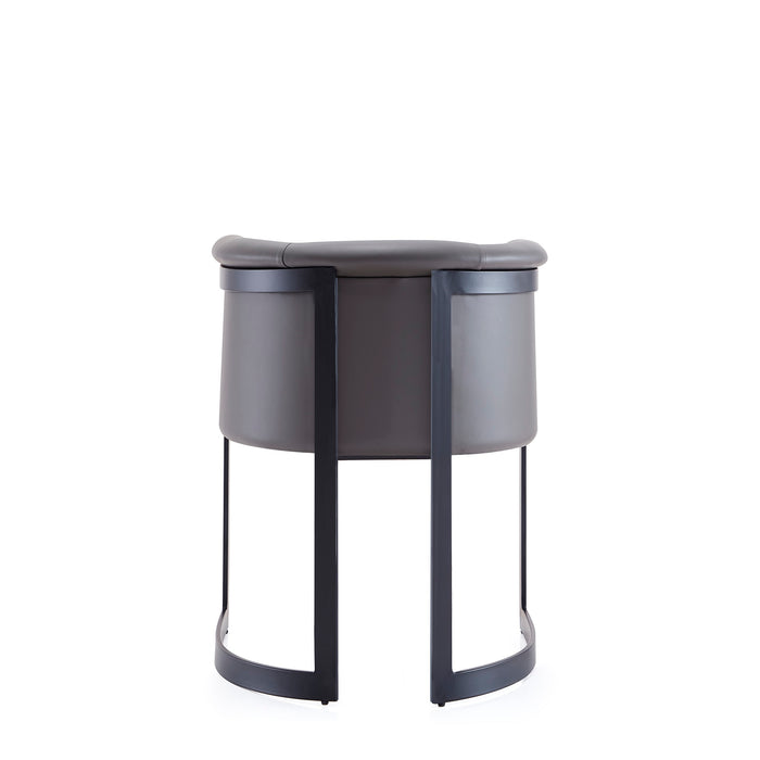 Manhattan Comfort Corso Leatherette Dining Chair with Metal Frame - Grey