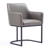 Manhattan Comfort Modern Serena Dining Armchair Upholstered Leatherette with Steel Legs - Grey