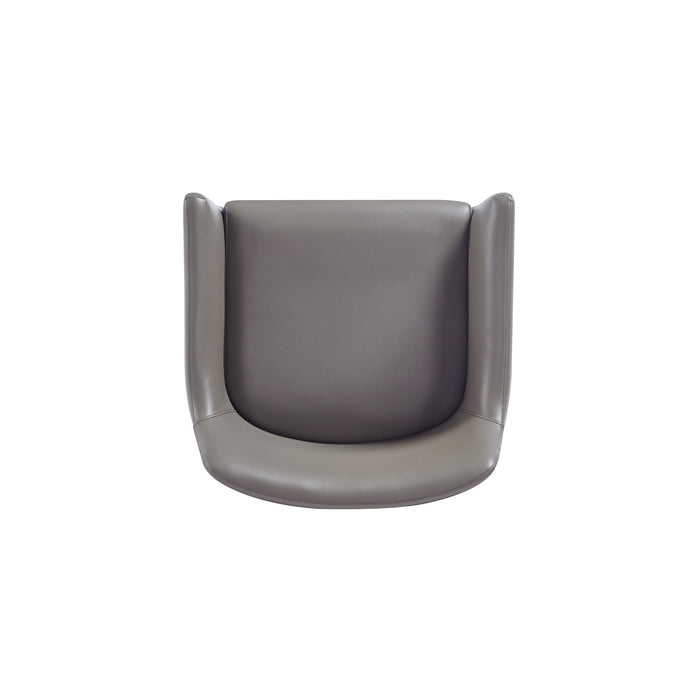 Manhattan Comfort Modern Serena Dining Armchair Upholstered Leatherette with Steel Legs - Grey