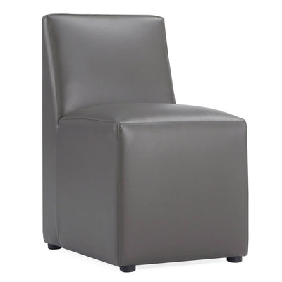Manhattan Comfort Anna Modern Square Faux Leather Dining Chair - Pewter|Chaise de salle à manger carrée et moderne Anna de Manhattan Comfort en similicuir - étain