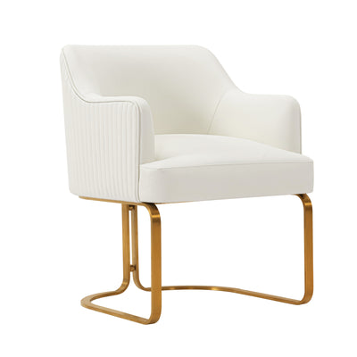 Manhattan Comfort Modern Edra Leatherette Dining Chair - Cream|Chaise de salle à manger moderne Eda de Manhattan Comfort en similicuir - crème