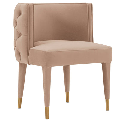 Manhattan Comfort Modern Maya Tufted Velvet Dining Chair - Nude|Chaise de salle à manger moderne Maya de Manhattan Comfort en velours capitonné - couleur chair