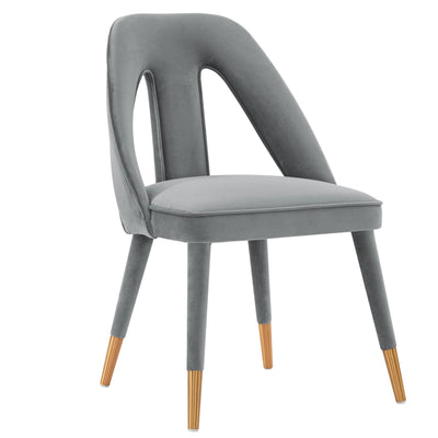 Manhattan Comfort Modern Neda Velvet Dining Chair - Grey|Chaise de salle à manger moderne Neda de Manhattan Comfort en velours - grise