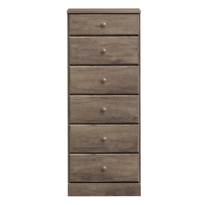Astrid 6-Drawer Tall Chest - Drifted Grey