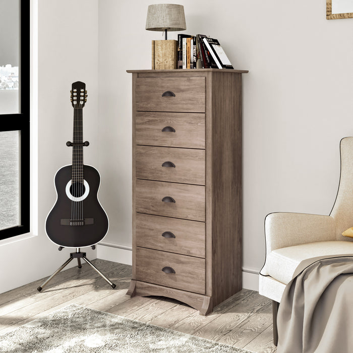 Salt Spring Tall 6-Drawer Chest - Drifted Grey