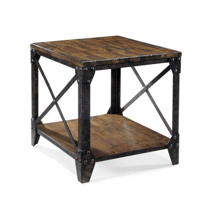 Eastway 22\" End Table with Storage - Distressed Natural Pine