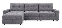 Scott Living Elevate Modular 3-Piece Left-Facing Chenille Fabric Power Sliding Sectional - Grey 