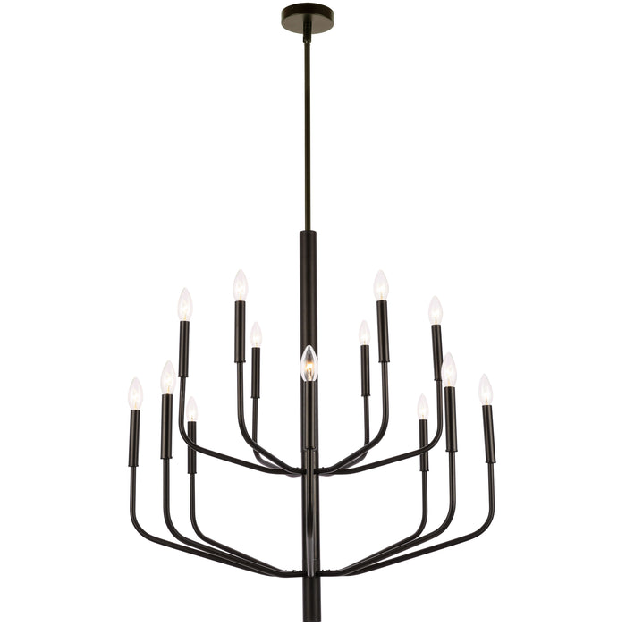 Dainolite Eleanor 14 Light Chandelier Matte Black Lamp
