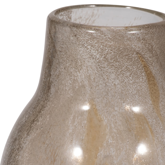 13\" Foley Small Glass Vase - Ivory