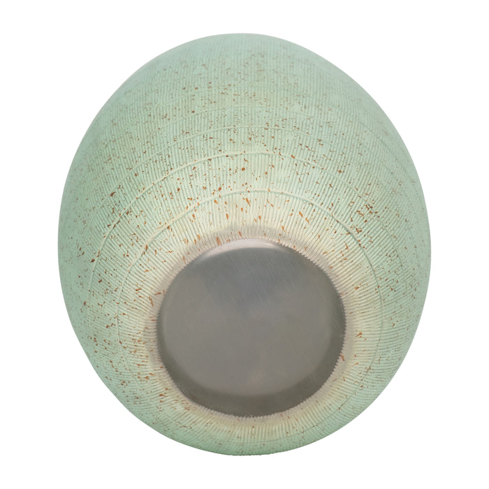 Serenity Glass 9\" Antique Band-Cut Vase - Blue