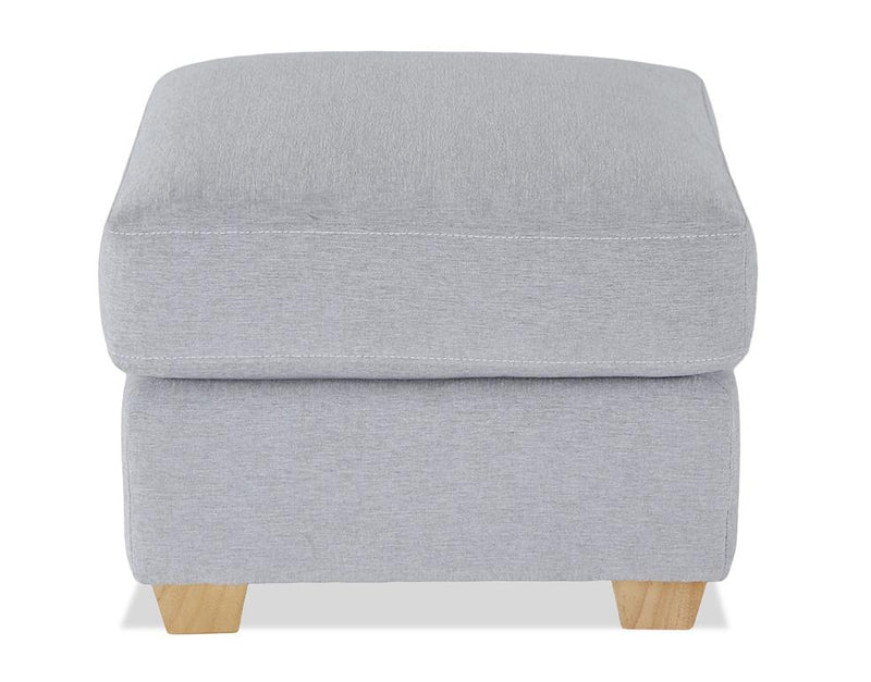 Finesse 23\" Chenille Fabric Ottoman - Heather Grey