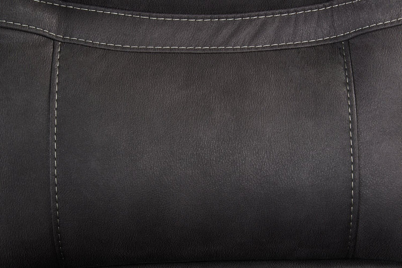 Floy 99\" Faux Suede Power Reclining Loveseat with Power Headrests, Storage Console and USB Ports - Grey