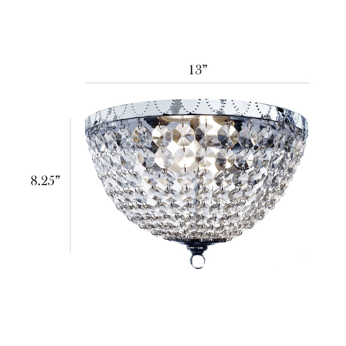 Elegant Designs Victoria Crystal  Rain Drop Ceiling Light Flush Mount