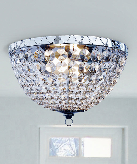 Elegant Designs Victoria Crystal  Rain Drop Ceiling Light Flush Mount