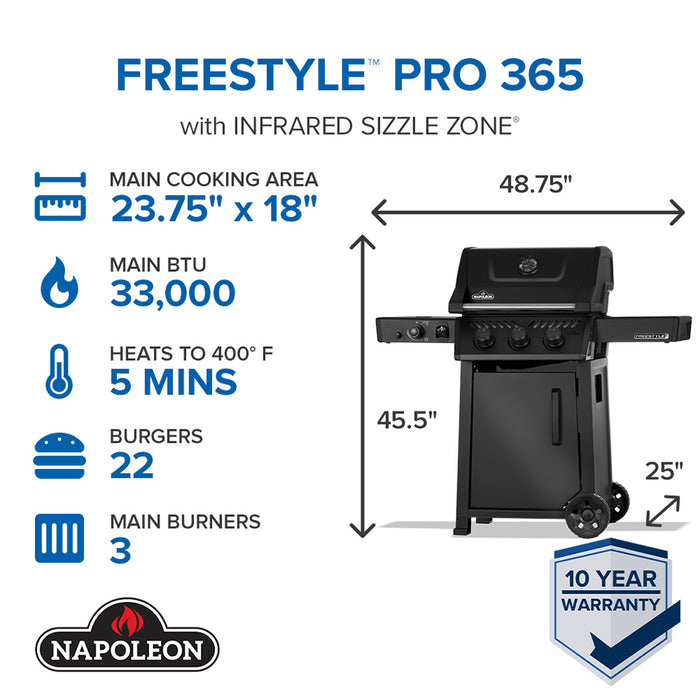 Napoleon 365 43,000-BTU Propane Gas BBQ with Infrared Side Burner - FP365DSIBPMK-1
