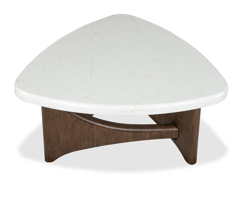 Frampton 38\" Coffee Table with Marble Veneer Top - Coffee 