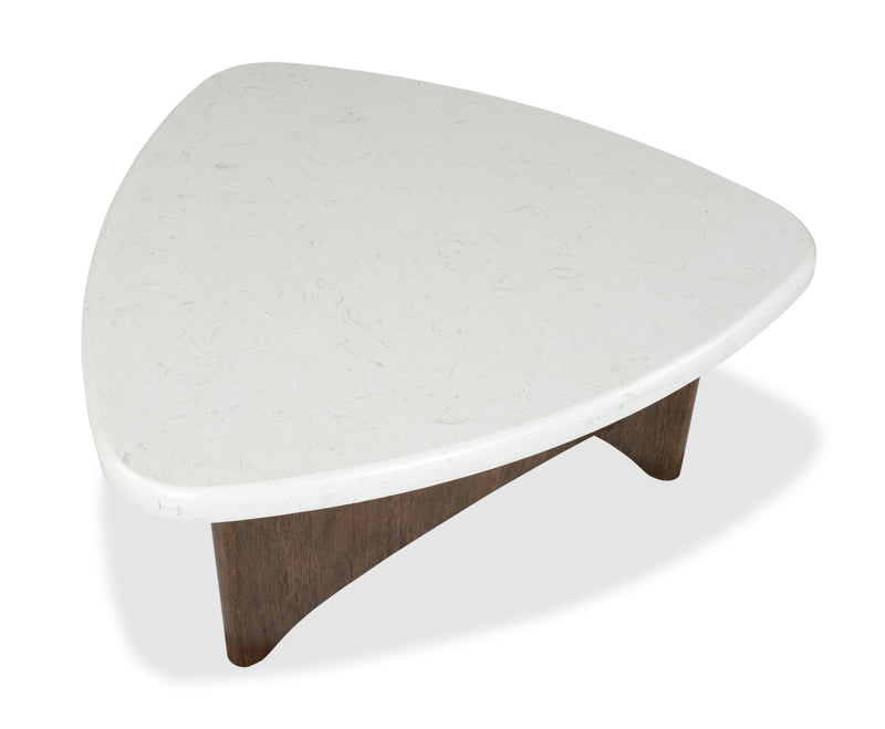 Frampton 38\" Coffee Table with Marble Veneer Top - Coffee 