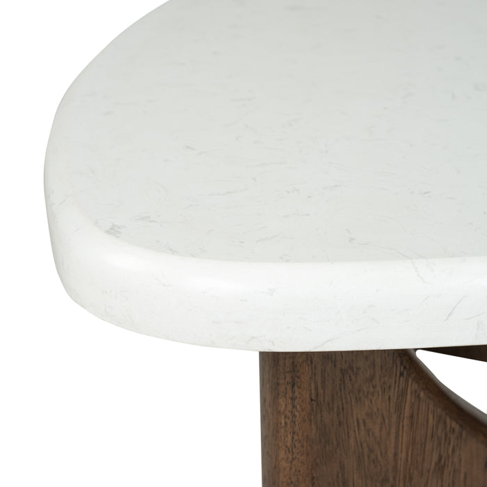 Frampton 38\" Coffee Table with Marble Veneer Top - Coffee 