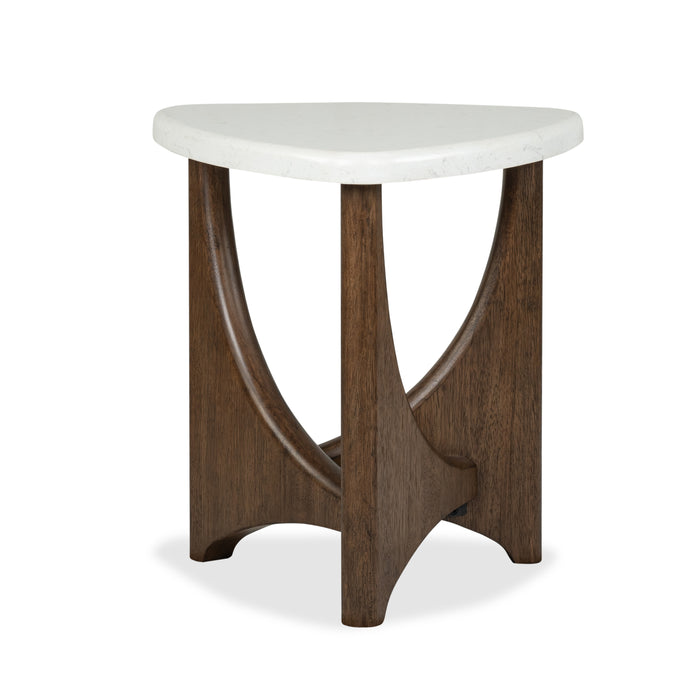 Frampton 22.63\" End Table with Marble Veneer Top - Coffee 