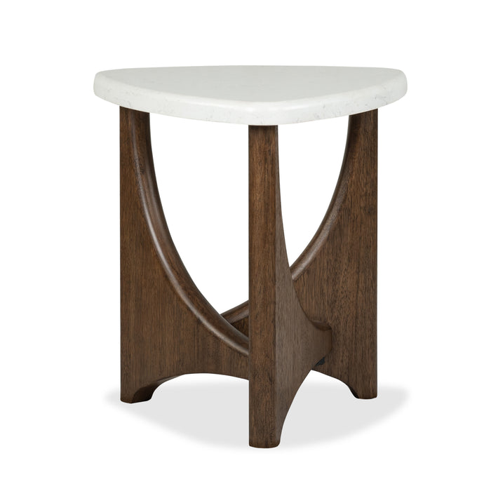 Frampton 22.63\" End Table with Marble Veneer Top - Coffee 