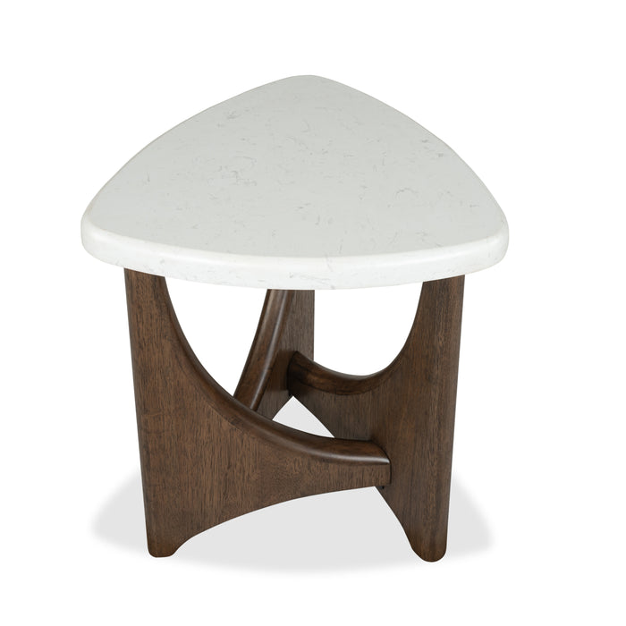 Frampton 22.63\" End Table with Marble Veneer Top - Coffee 