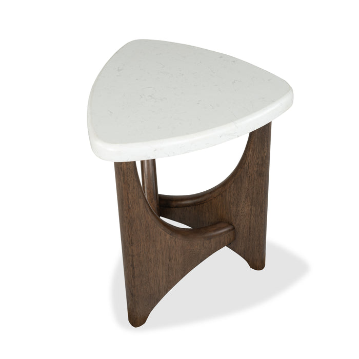 Frampton 22.63\" End Table with Marble Veneer Top - Coffee 