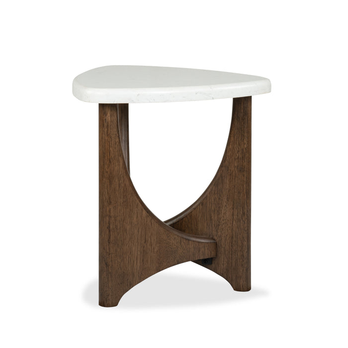 Frampton 22.63\" End Table with Marble Veneer Top - Coffee 