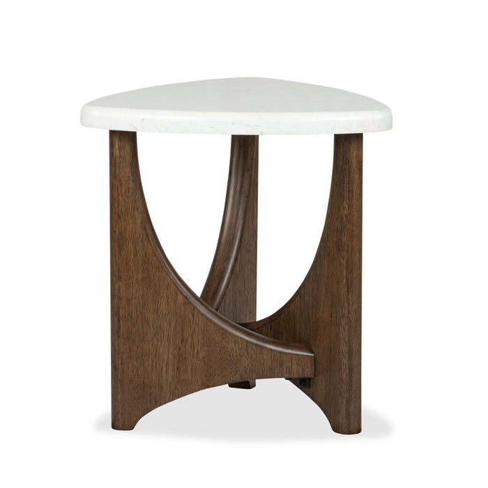 Frampton 22.63\" End Table with Marble Veneer Top - Coffee 