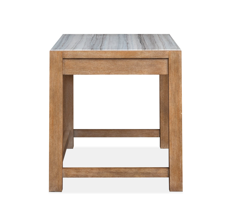 Grafton 60\" Desk with Marble Top and Storage - Sierra Brown