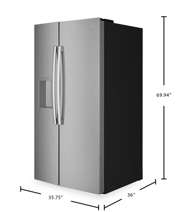 GE 27.7 Cu. Ft. Side-By-Side Refrigerator - Fingerprint Resistant Stainless - GSS28PYYFS 