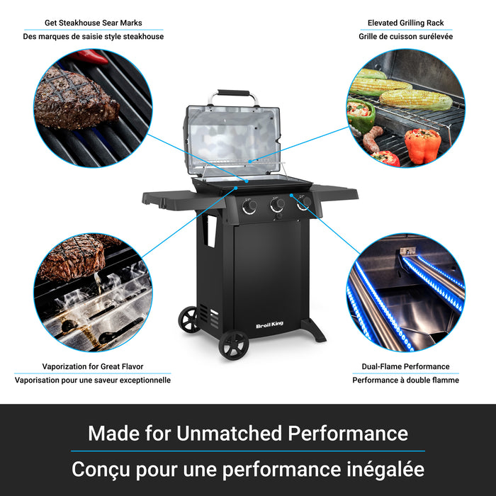 Broil King Gem 310 Shadow 3-Burner 24,000-BTU Propane Gas BBQ - 814954 Grill