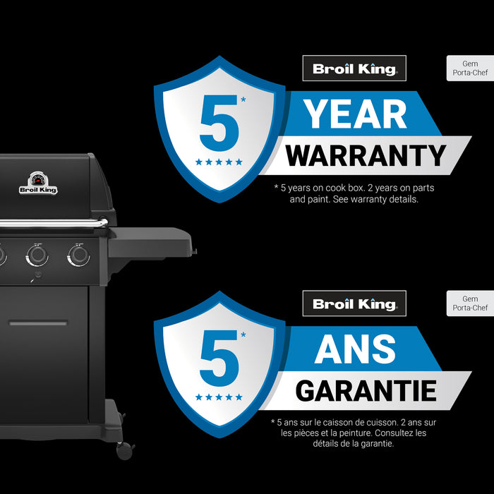 Broil King Gem 310 Shadow 3-Burner 24,000-BTU Propane Gas BBQ - 814954 Grill