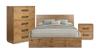 Scott Living Henri 5pc Bedroom Set with Bed, Chest & Nightstand, Wood, Brown - King Size | Ensemble de chambre à coucher Henri de Scott Living 5 pièces en bois avec lit, commode verticale et table de nuit, brun - format très grand lit