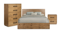 Scott Living Henri 5pc Bedroom Set with Bed, Chest & Nightstand, Wood, Brown - King Size